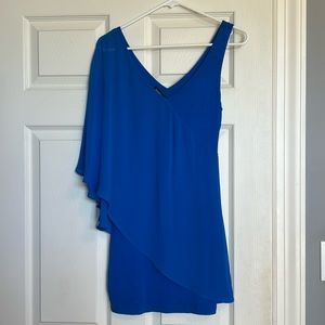 Bebe Royal Blue mini dress with sheer sleeve size XS